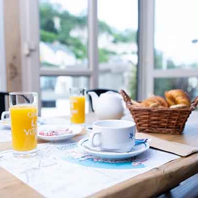 Formule petit déjeuner pour cyclistes au camping l'Isle Verte à Montsoreau